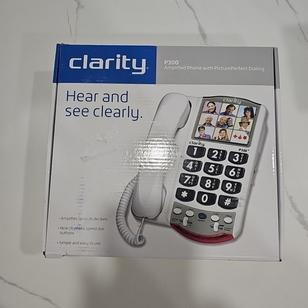 Clarity p300 Amplified Phone For Hearing/Vision Impaired PicturePerfect Dialing